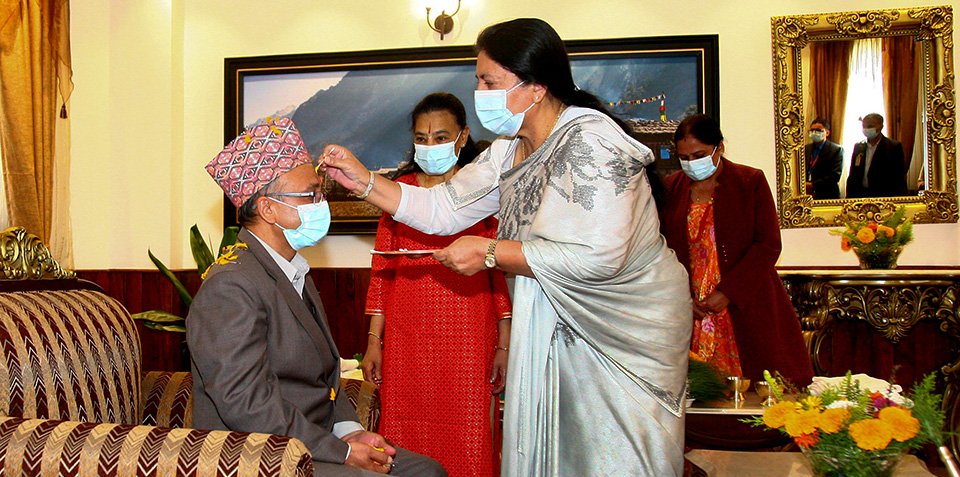 president-bhandari-offers-tika-to-her-younger-brother-degendra-photo-feature