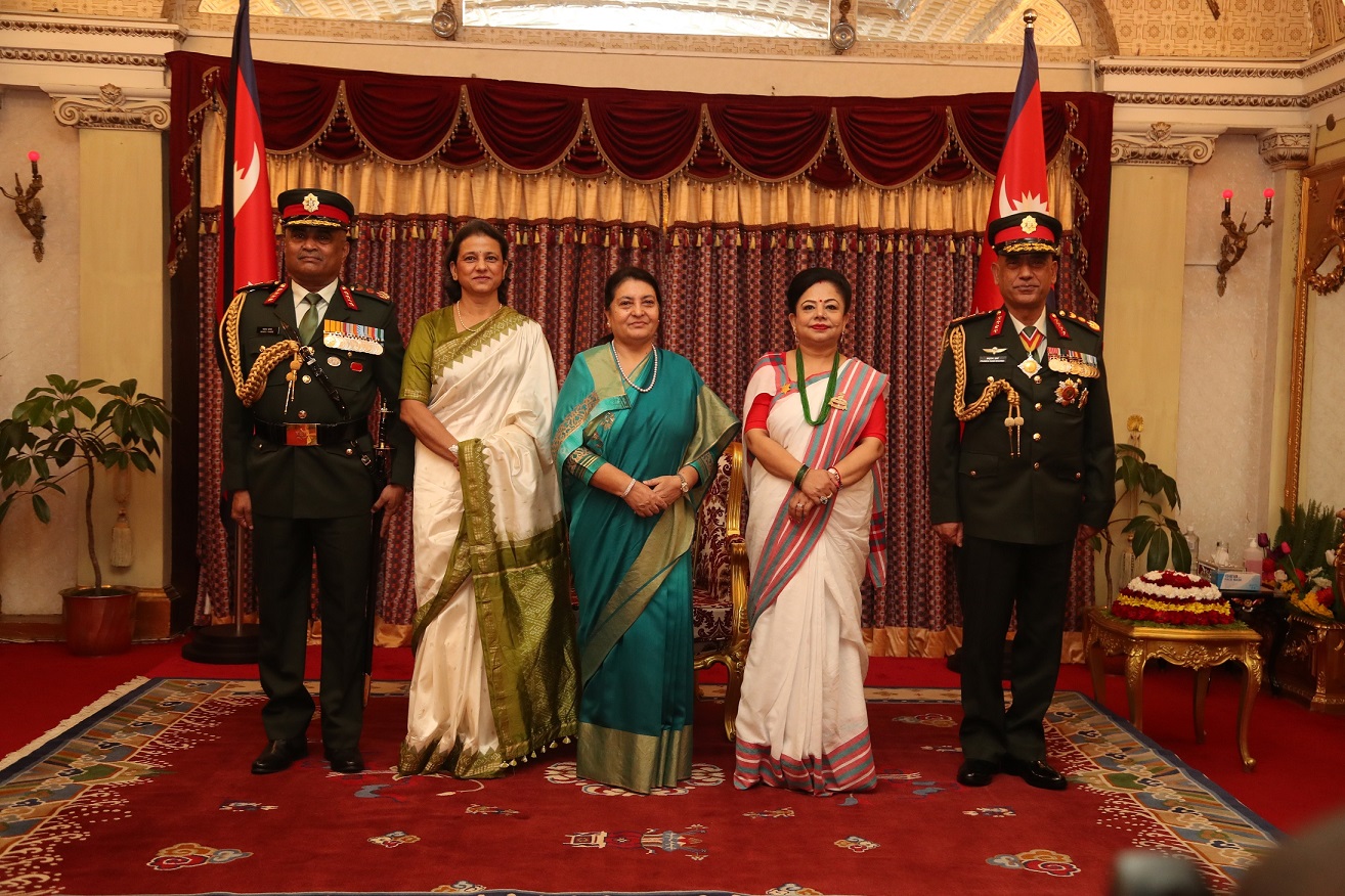 President Bhandari Conferes Indian Army Chief Pande The Rank Of ...