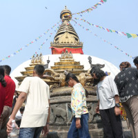 Tourist boating in Phewa Lake