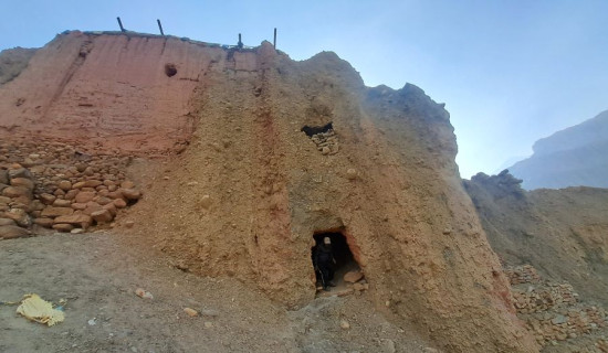 Ancient monastery inside a cave in Chhusang