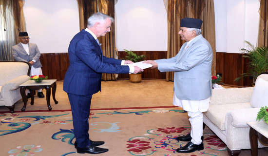 Four non-resident ambassadors present credentials before Prez Paudel