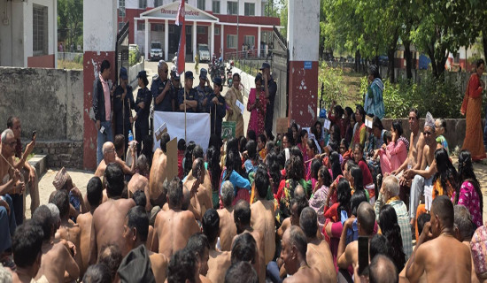 Wildlife reserve expansion strike victims protest in half-nakedness