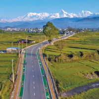 Landslide blocks Besisahar-Chame road