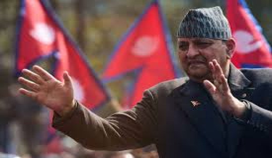 Former King Gyanendra Shah welcomed in Pokhara