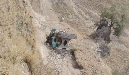 One goes missing as excavator veers off road in Karnali