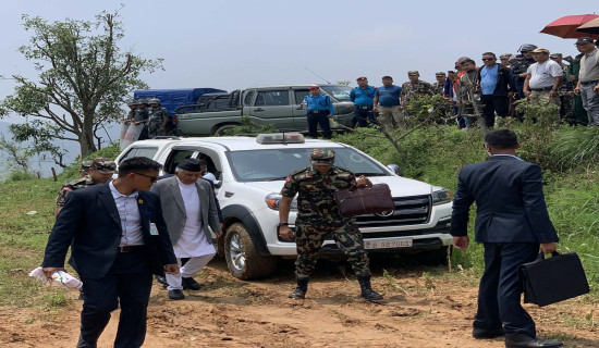 President Paudel arrives in Tanahu
