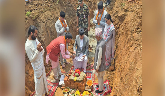 President Paudel lays foundation of Bhanu Sahitya Udhyan