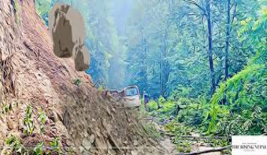 Landslide buries dozer operator in Myagdi