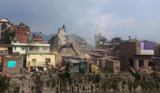 Encroached settlements being cleared in Swayambhu, Balaju and Devinagar