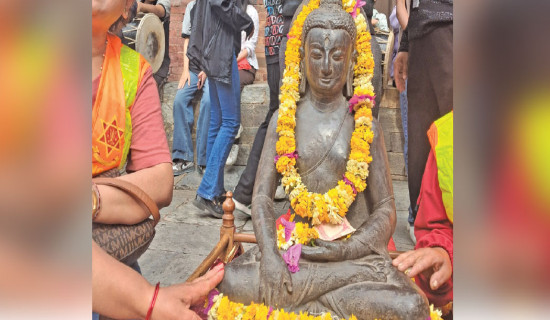 Buddha's statute reinstated in its original place on Buddha Jayanti