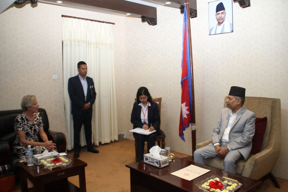 EU Ambassador to Nepal pays courtesy call on VP Yadav