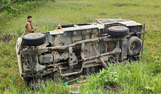 Five injured in Sindhuli jeep accident