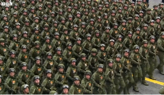 Putin denounces Nato at scaled back Victory Day parade