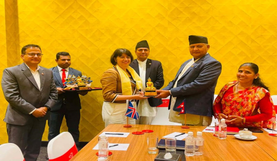 Lumbini Chief Minister Acharya meets UK Minister Malhotra