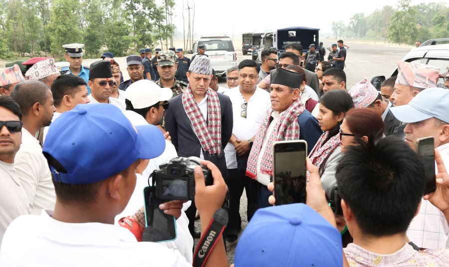 Speaker, NA Chair along with Deputy Speaker, Vice Chair visit proposed dry port site in Dodhara-Chandani