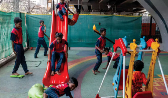 India flyover school offers lifeline to street children