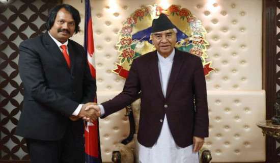Janamat Party Chair Dr Raut holds meeting with PM Deuba