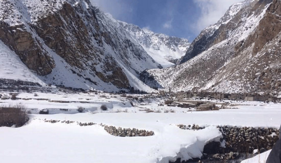 Limi’s temperature falls to minus 220 C,  Kalikot receives heavy snowfall