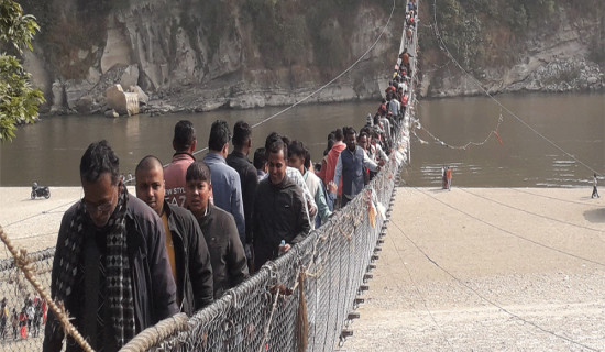 Sarlahi suspension bridge luring tourists
