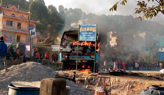 8-year-old girl child dies after bus hits in Kavre