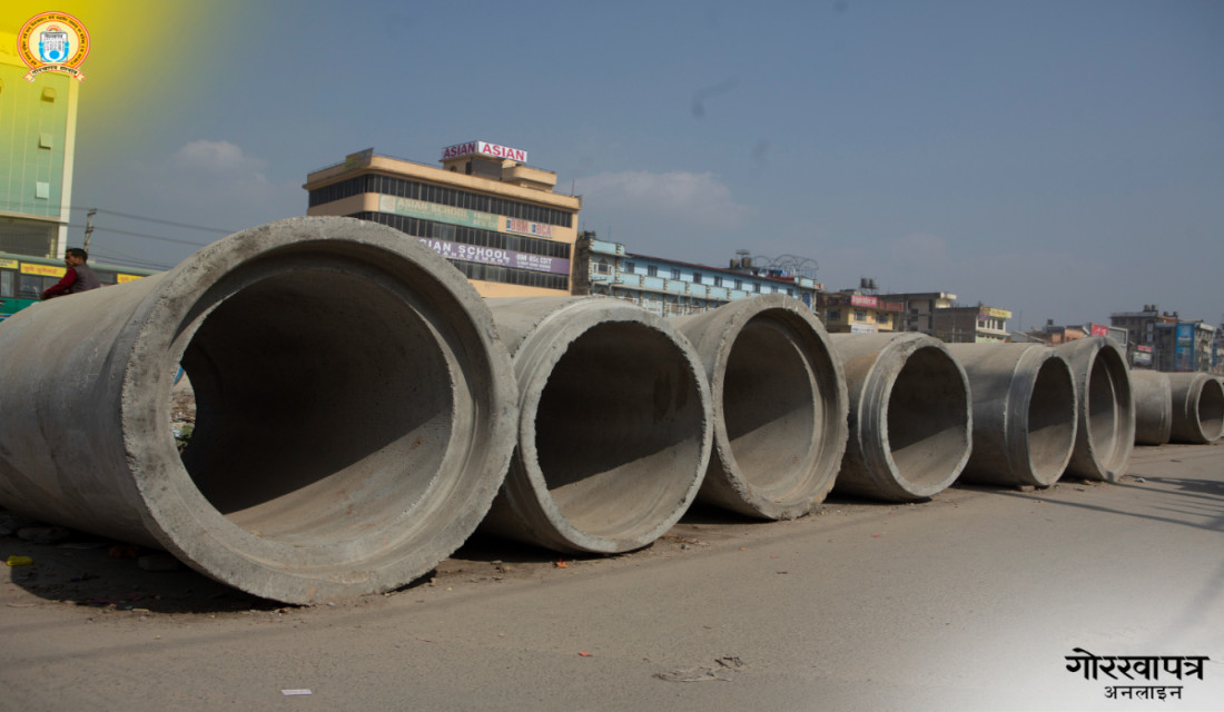 Drainage installation in Gangabu disturbing Commuters