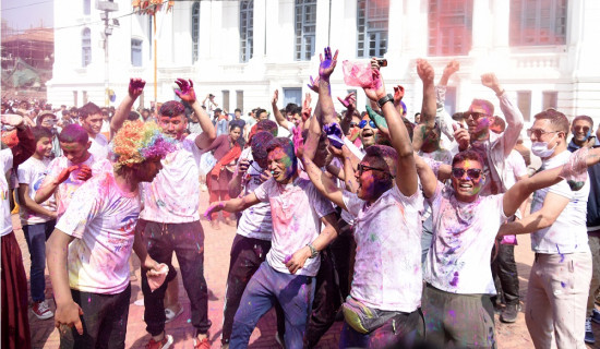 Holi celebration at Basantapur (Photo Feature)
