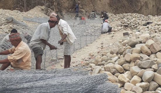Embankment construction begins to save Tulsi settlement in Dhanusha