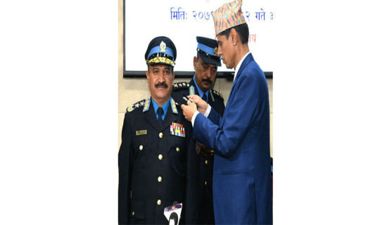 Insignia conferred on newly  appointed IGP Kunwar