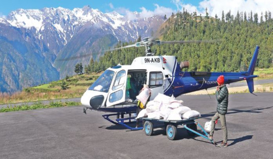 More than 2,200 quintals of food air transported to Humla