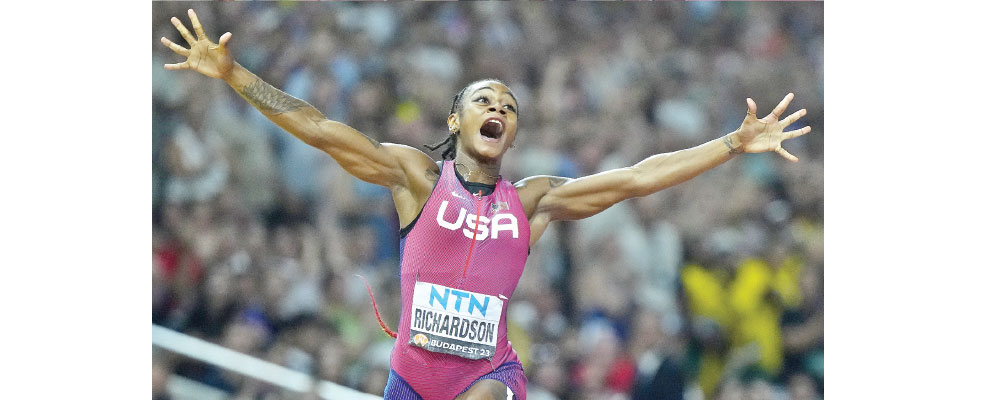 American Richardson claims world gold in women's 100m