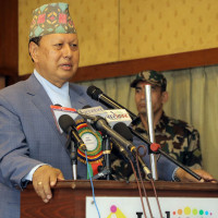 Acting Prime Minister Khadka discusses with cabinet members