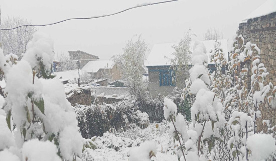 Snowfall in Dhorpatan affects life
