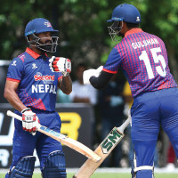 Nepal and Bangladesh playing friendly match