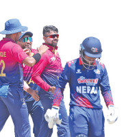 Nepal and Bangladesh playing friendly match