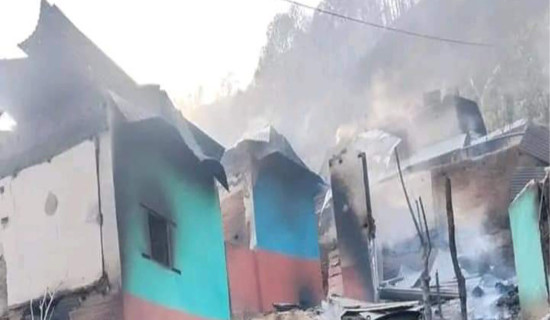 89 houses and sheds gutted in 14 fire incidents in a day in Gulmi