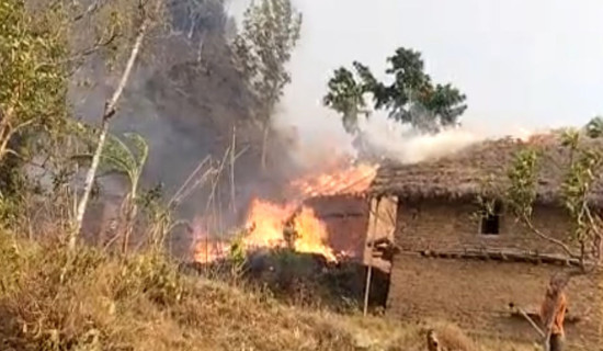 Forest fire destroys 13 houses in Khotang