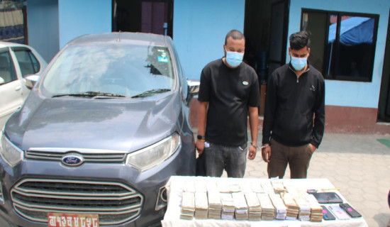 Two arrested with Rs 9.8 million from Durbar Marg