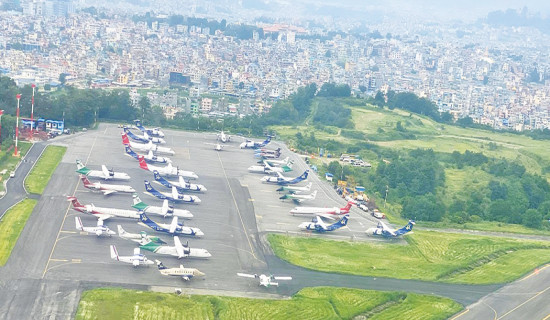 Airliners start parking planes in  airports outside Kathmandu
