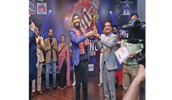 Deepak Raj Kaliraj wins first  prize in singing competition