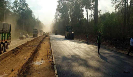 Narayangadh-Butwal road section: 52% works in eastern section