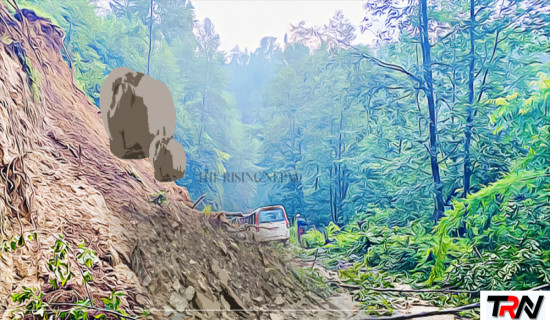 Landslide obstructs Saljhandi-Dhorpatan road