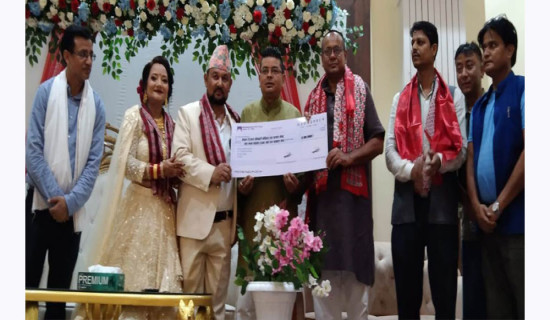 Mayor Chhetri marks marriage anniversary by donating Rs. 777,777 to Red Cross Society