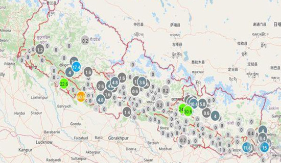 Heavy rain likely in Koshi, Madhes, Bagmati, Gandaki and Sudurpaschim provinces