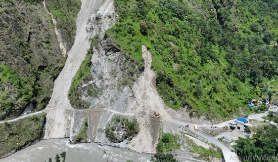 Landslides on Beni-Darbang road