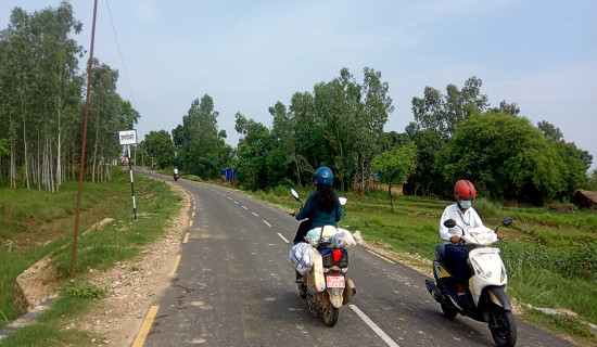 Blacktopped road connects Khajura with Nepalgunj