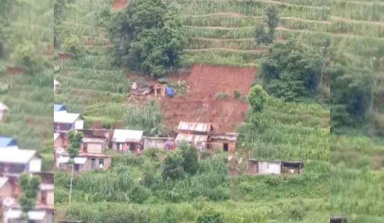 Dalit settlement in Melamchi at risk of landslide