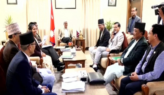 Minister Khadka, WB's Country Director to Nepal, Sislen, meet