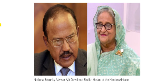 NSA Ajit Doval meets Bangladesh's Sheikh Hasina upon her arrival in India