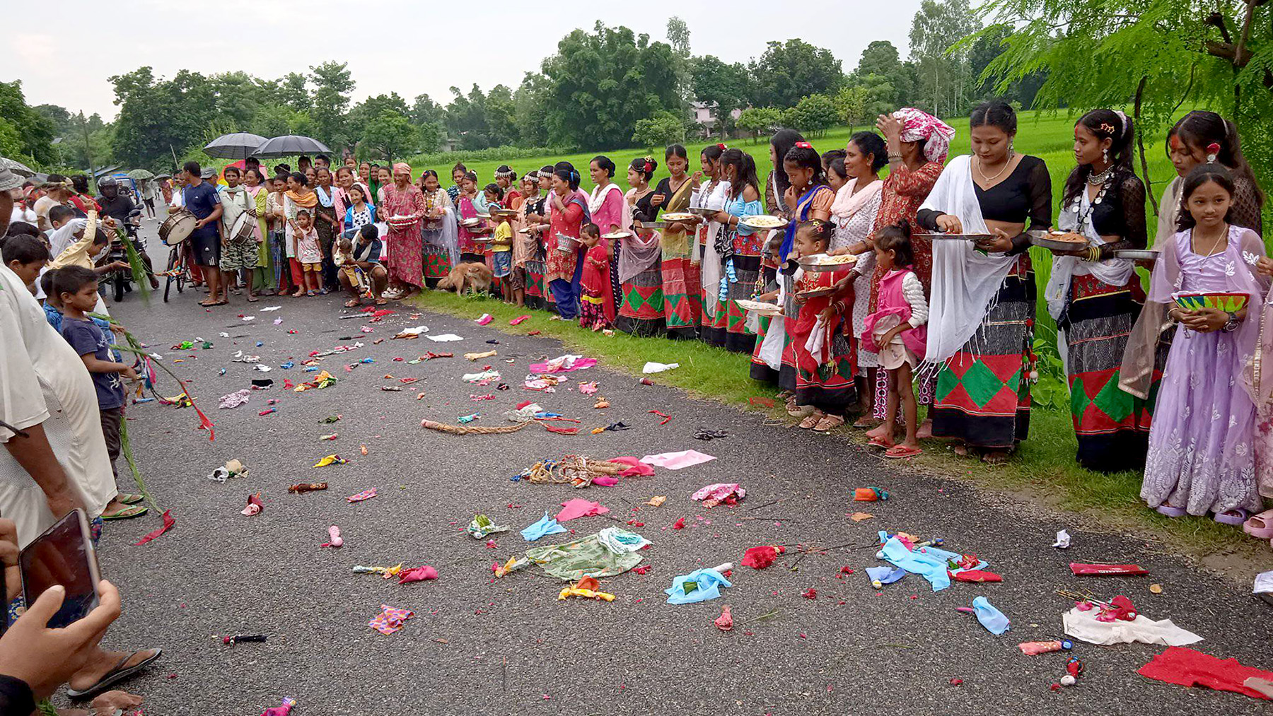 Tharu community celebrating Gurahi festival