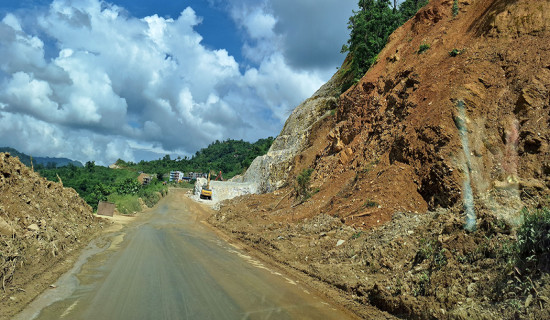 Road widening in Tanahun